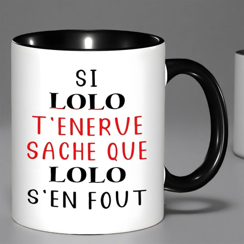 Tailorly Black Accent 11 oz Mug - funny french quote text in black on white background