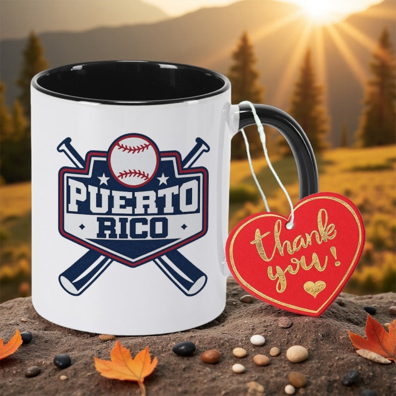 Tailorly Black Accent 11 oz Mug - puerto vintage puerto practice puerto rican heritage apparel fan m ceramic coffee mug coffee cup vintage style