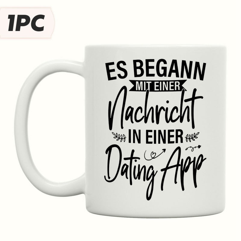 Tailorly White Ceramic 11 oz Mug - Minimalist White Ceramic Kitchenware Featuring Artistic Black Typography Text Mug