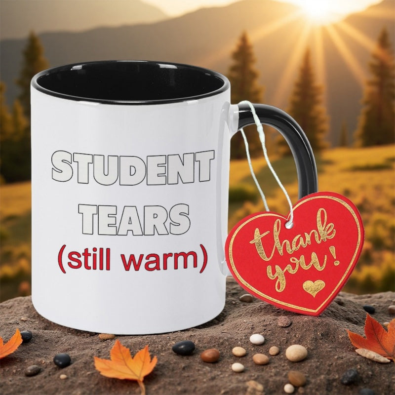 Tailorly Black Accent 11 oz Mug - with student tears humorous text