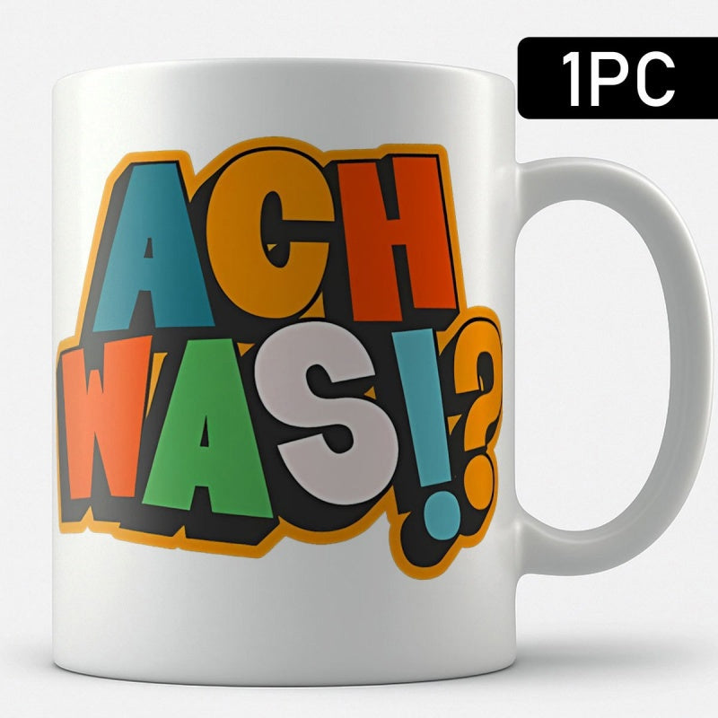 Tailorly White Ceramic 11 oz Mug - Vibrant Retro Style Block Letters Featuring Modern Artistic Design Bold Typography