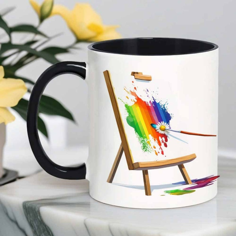 Tailorly Black Accent 11 oz Mug - illustration with grass