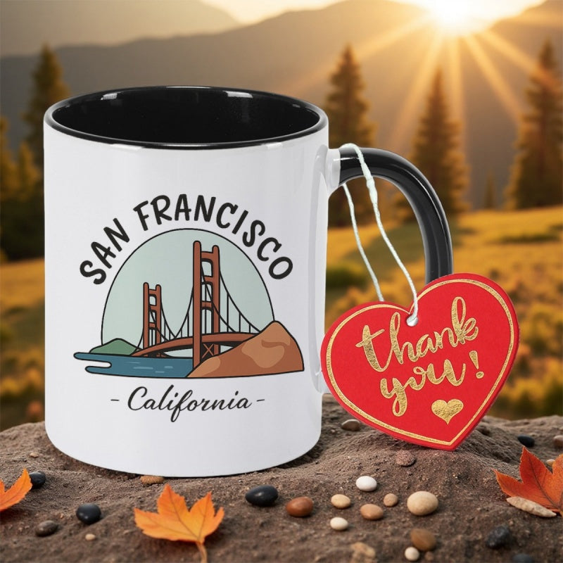 Tailorly Black Accent 11 oz Mug - gate san francisco