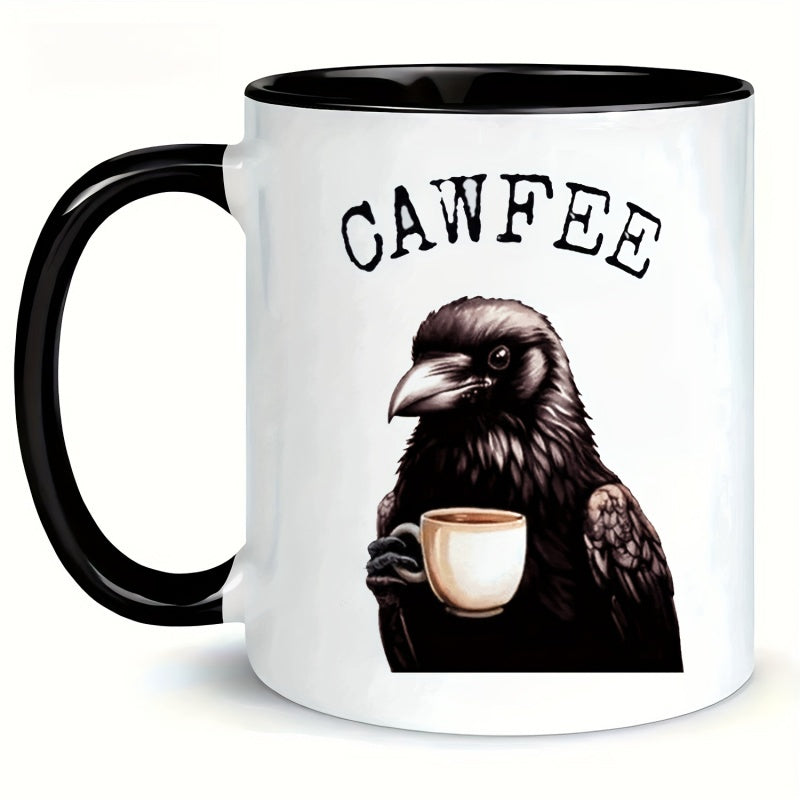 Tailorly Black Accent 11 oz Mug - humorous cawfee text