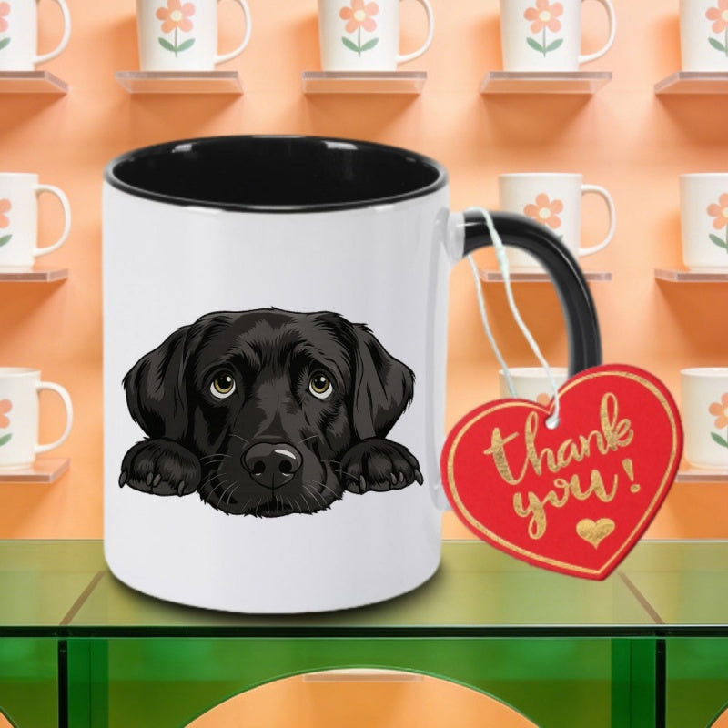 Tailorly Black Accent 11 oz Mug - a single puppy logo