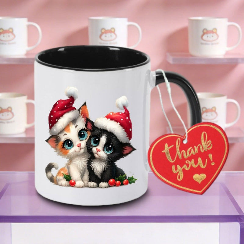 Tailorly Black Accent 11 oz Mug - two kittens logo