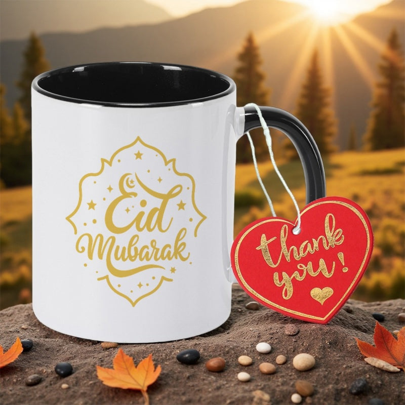 Tailorly Black Accent 11 oz Mug - blue eid al fitr celebrations
