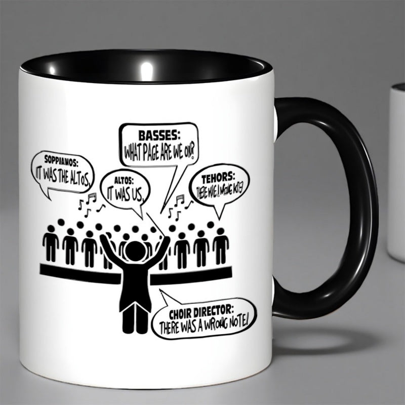 Tailorly Black Accent 11 oz Mug - musical theme