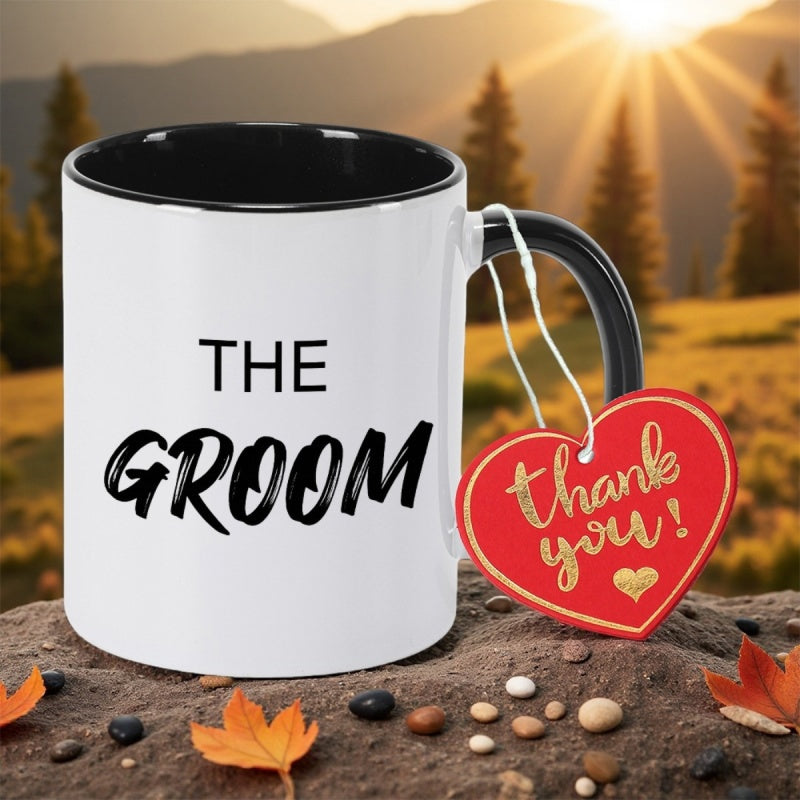Tailorly Black Accent 11 oz Mug - black lettering white humorous print