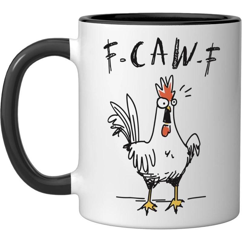 Tailorly Black Accent 11 oz Mug - rooster coffee