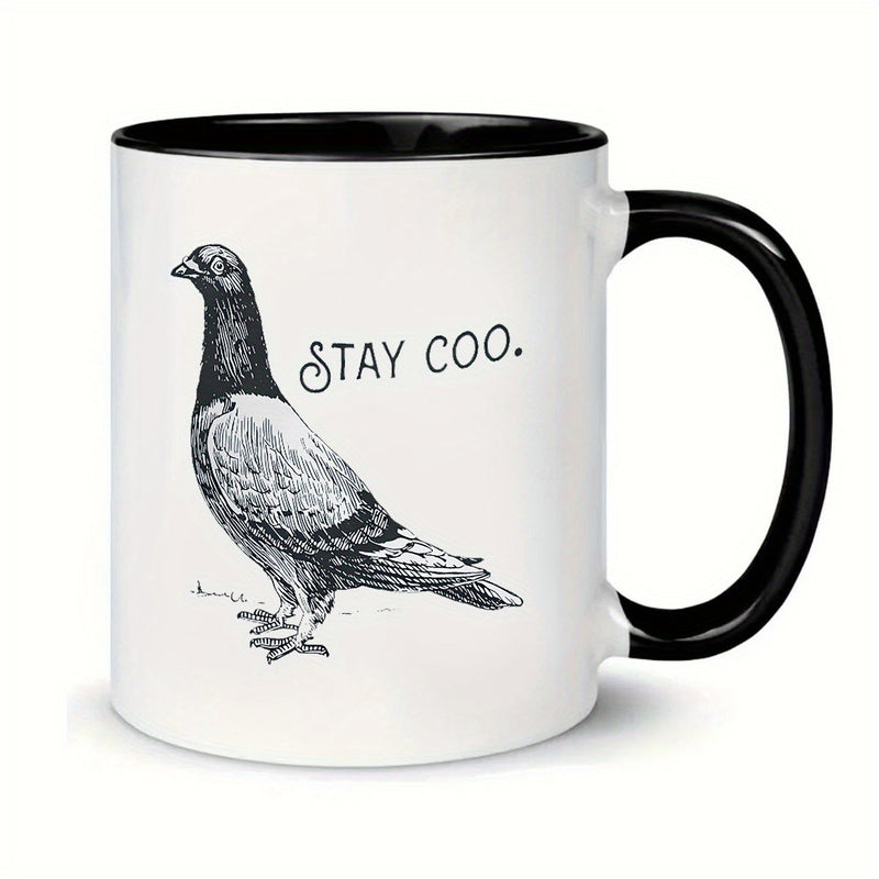 Tailorly Black Accent 11 oz Mug - item picture 11oz printed ceramic insulated portable coffee cup suitable for hot and cold drinks hand washed or