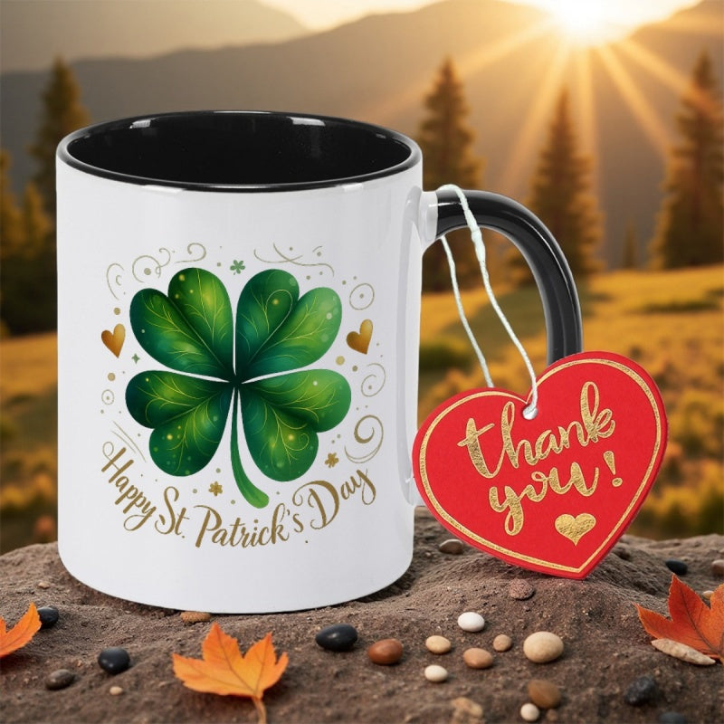 Tailorly Black Accent 11 oz Mug - patricks day print