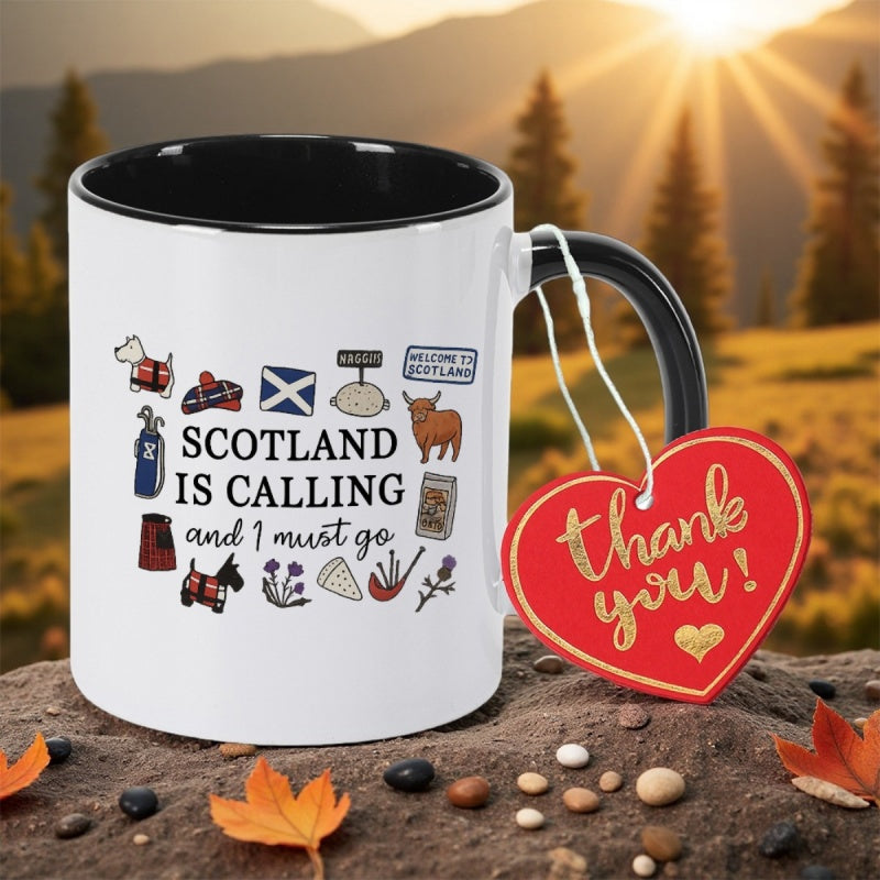 Tailorly Black Accent 11 oz Mug - celebrates scotland