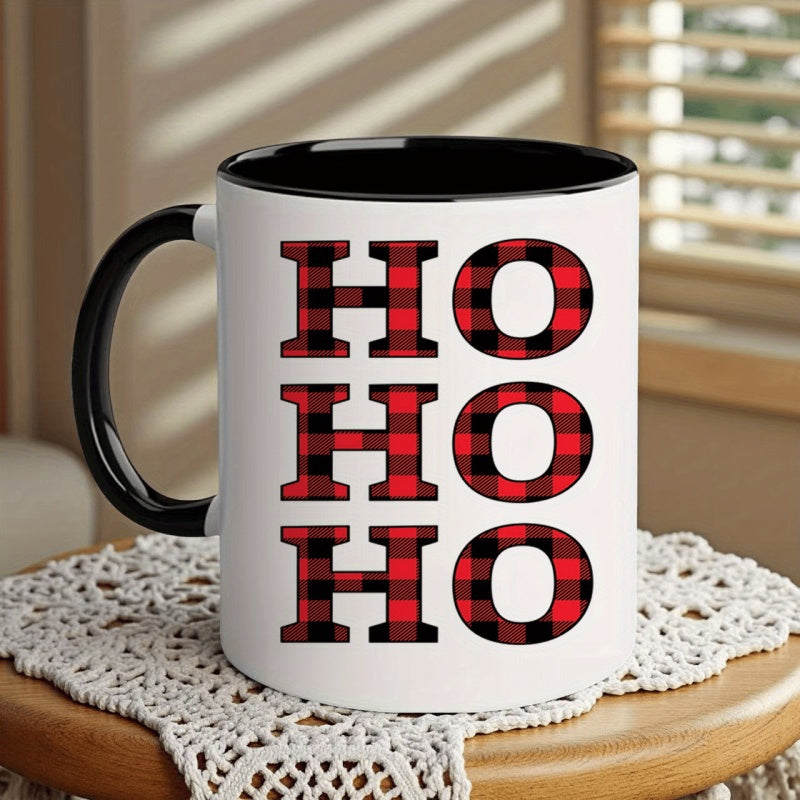 Tailorly Black Accent 11 oz Mug - red and black plaid