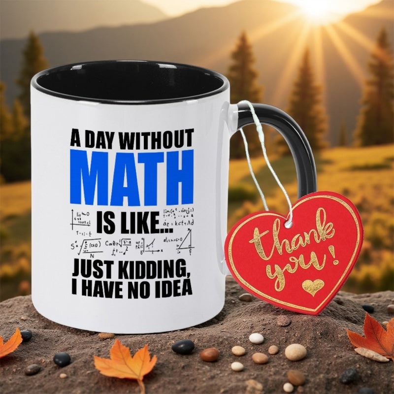 Tailorly Black Accent 11 oz Mug - math equations and graphs