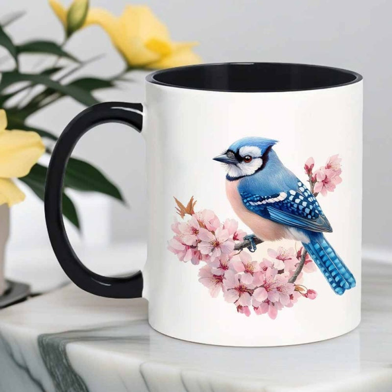 Tailorly Black Accent 11 oz Mug - 1pc coffee mug with 11oz compatible with 11oz reusable tea cup office camping reading ideal gift for for
