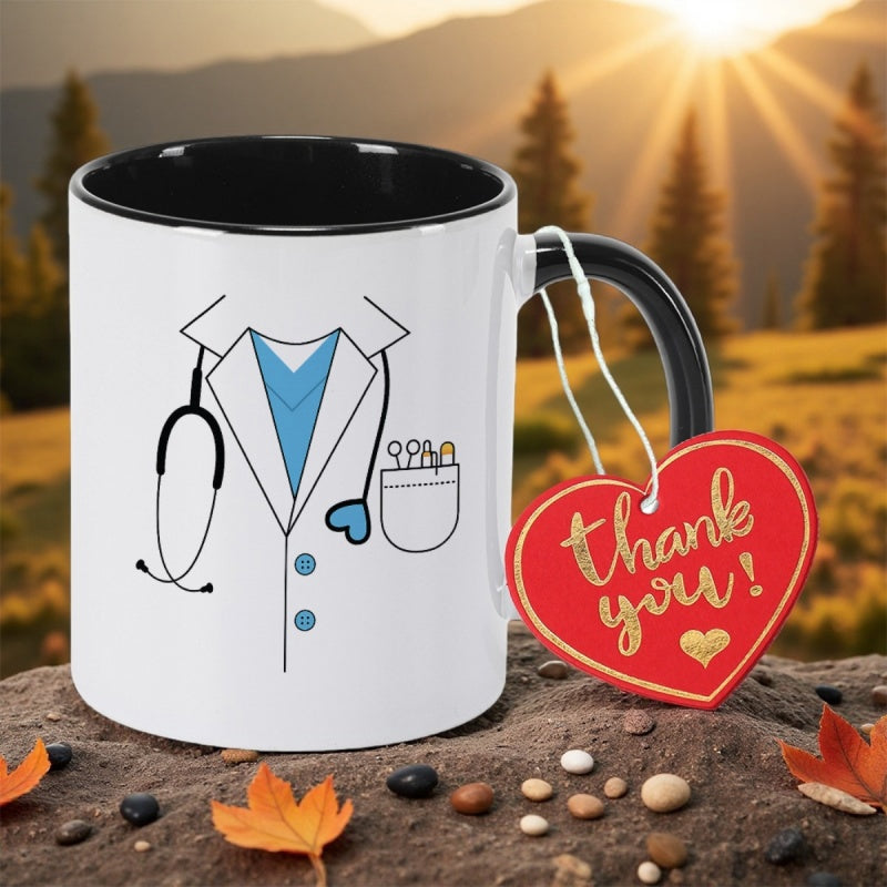 Tailorly Black Accent 11 oz Mug - with dr specifically designed for print11oz 350mlcoffee cup ceramic coffee mug christmas gift birthday gift