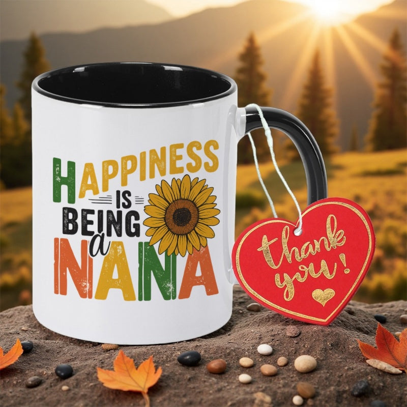 Tailorly Black Accent 11 oz Mug - sunflower