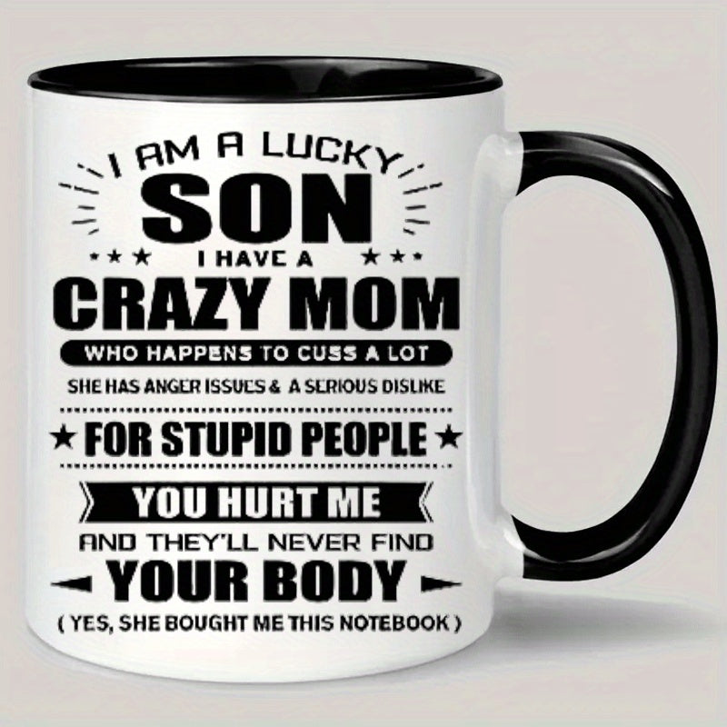 Tailorly Black Accent 11 oz Mug - 1 pc 11oz son ceramic coffee mug insulated reusable hand wash only perfect gift for men women_828bb9b809a6477aac61f7e942d3486a