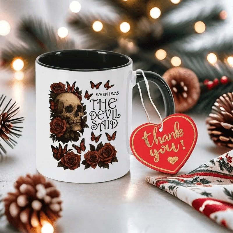 Tailorly Black Accent 11 oz Mug - 1 cup fashion printed cup office c valentines day gift christmas gift kitchen and home use cup tea cup wedding cup milk