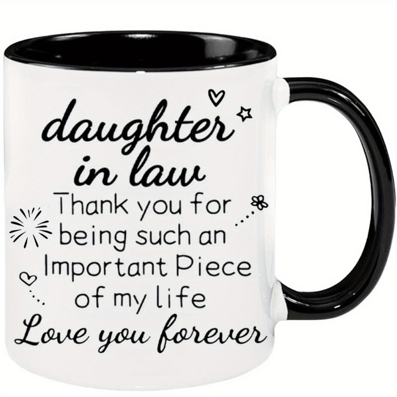 Tailorly Black Accent 11 oz Mug - 1pc 11oz ceramic coffee mug unique thanksgiving christmas birthday anniversary newlywed gift for coffee mugs are