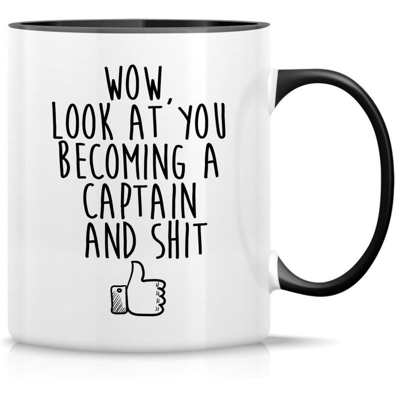 Tailorly Black Accent 11 oz Mug - captain text