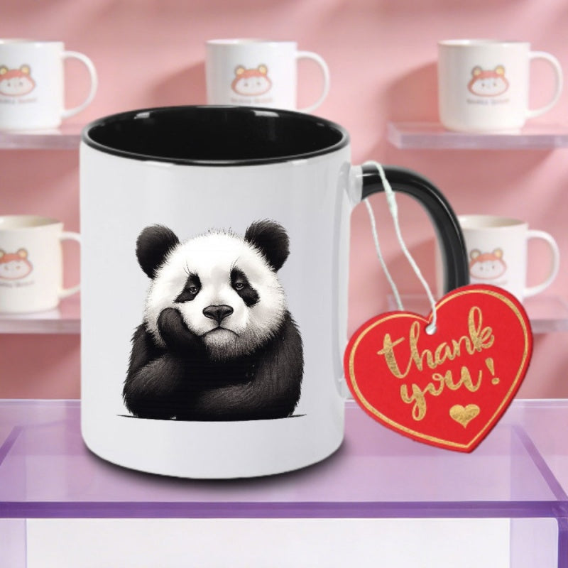 Tailorly Black Accent 11 oz Mug - cute panda logo
