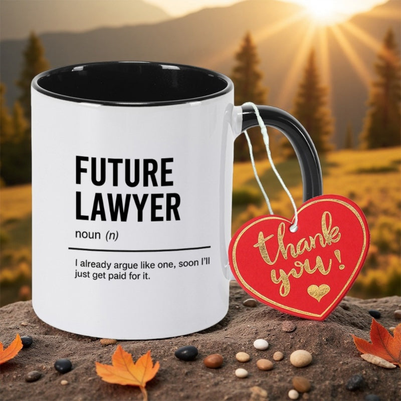 Tailorly Black Accent 11 oz Mug - 11oz ceramic coffee mug christmas graduations or as a fun gift for couples teachers or for ideal for home use or