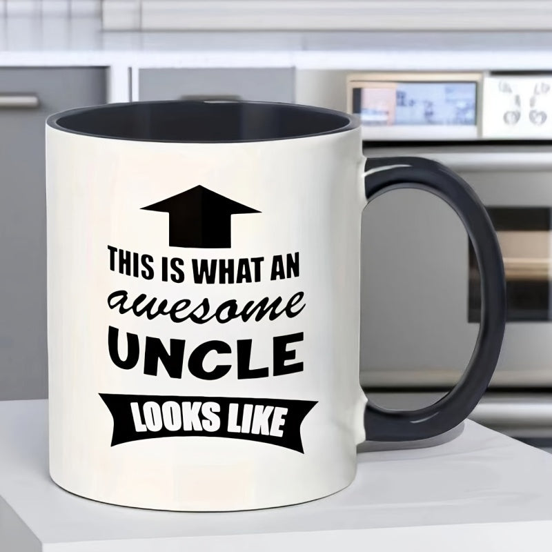 Tailorly Black Accent 11 oz Mug - text "what a uncle looks like"