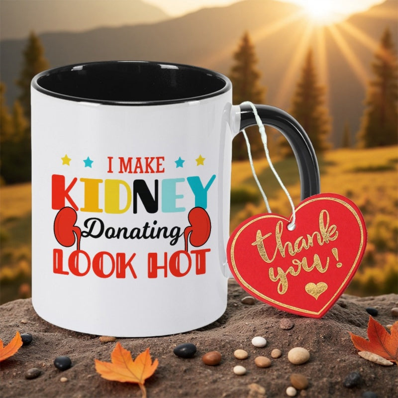 Tailorly Black Accent 11 oz Mug - kidney bean design