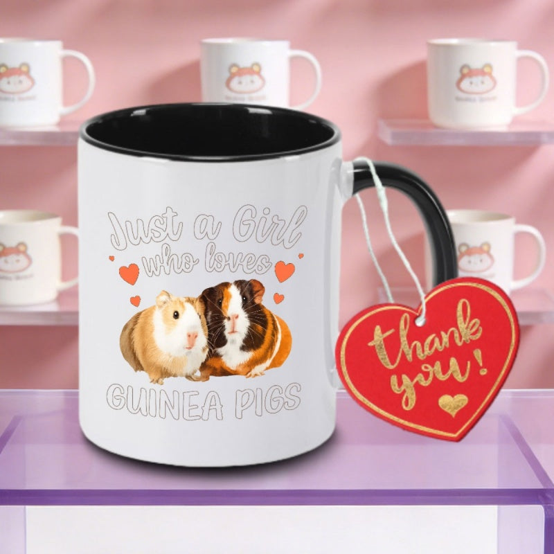 Tailorly Black Accent 11 oz Mug - cute guinea pig lovers logo