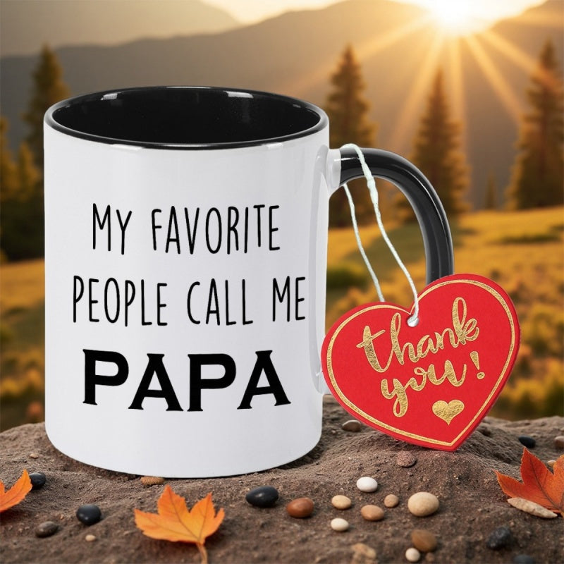 Tailorly Black Accent 11 oz Mug - funny people papa coffee mug 11oz shatterproof cup dishwasher reusable gift for father day valentines graduation