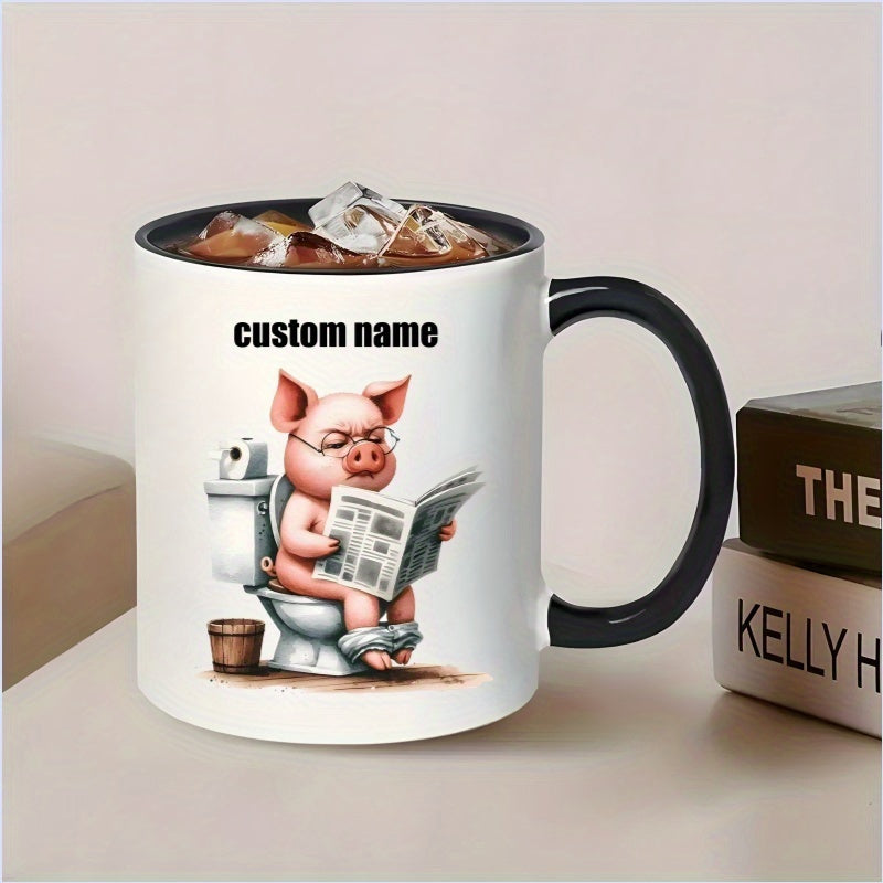 Tailorly Black Accent 11 oz Mug - newspaper printed design