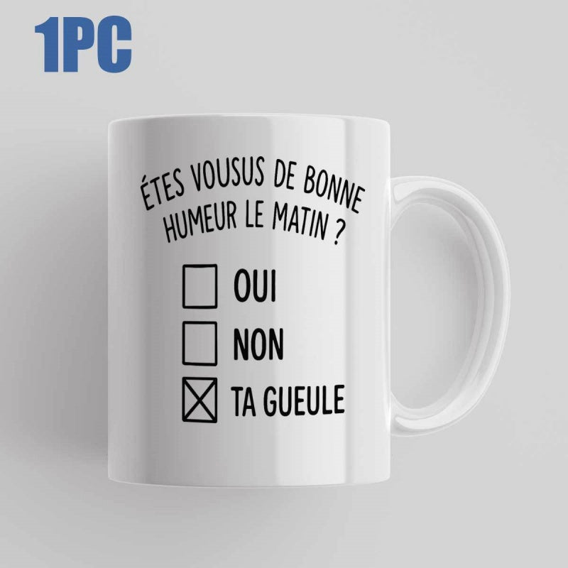 Tailorly White Ceramic 11 oz Mug - Minimalist White Ceramic Featuring Multiple Choice Question Sarcastic Checklist Mug