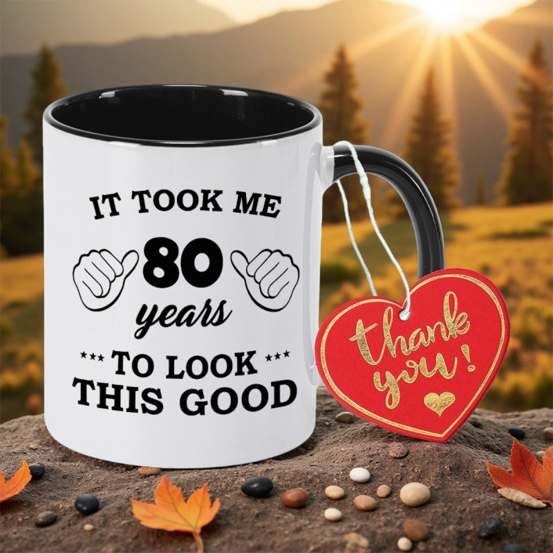 Tailorly Black Accent 11 oz Mug - it me 80 years