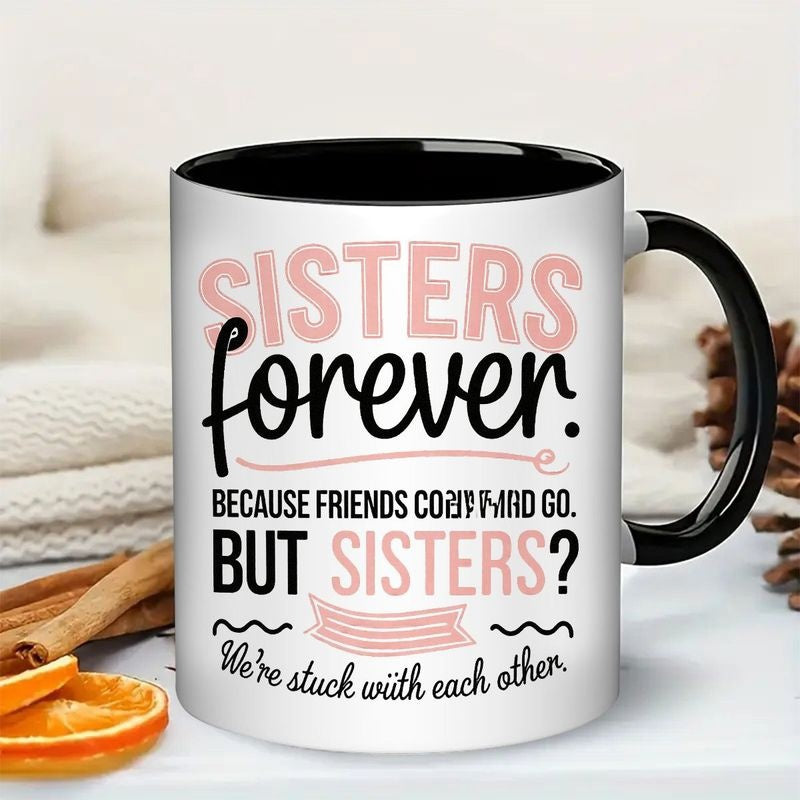 Tailorly Black Accent 11 oz Mug - pink cursive lettering