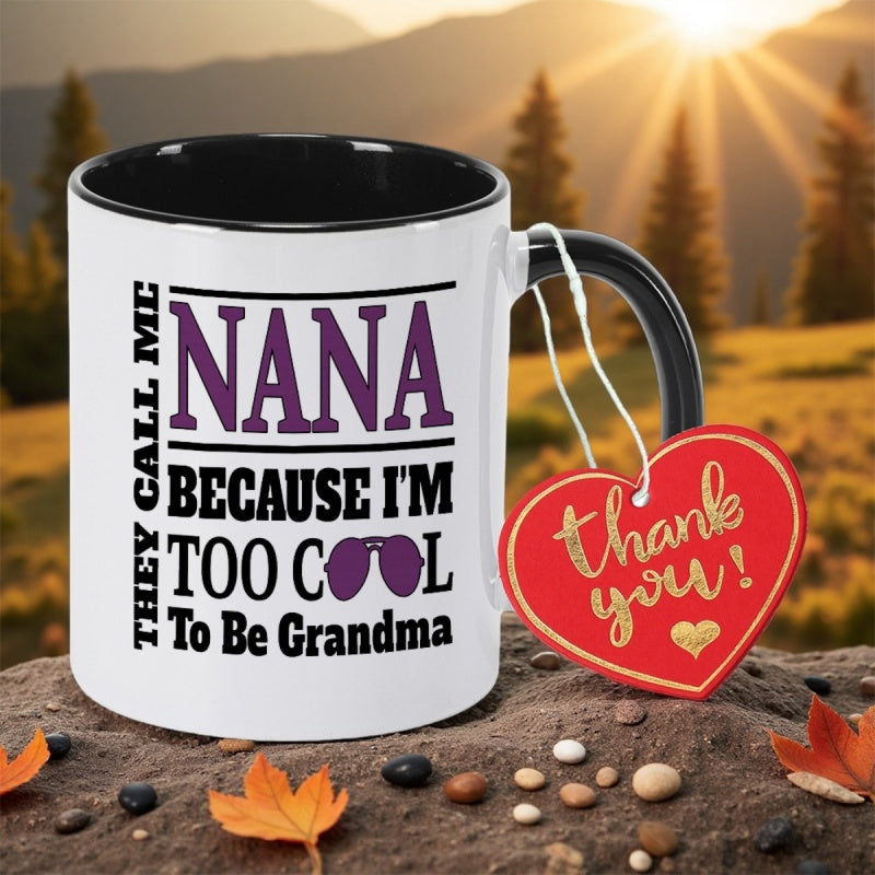 Tailorly Black Accent 11 oz Mug - with me grandma i was just i didnt an old lady at 11oz 350mlcoffee cup ceramic coffee mug housewarming gift