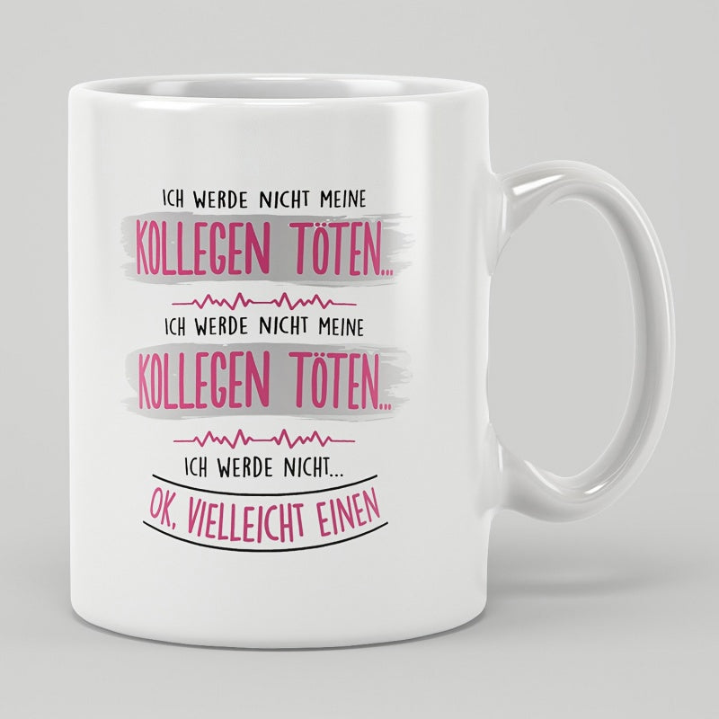 Tailorly White Ceramic 11 oz Mug - Minimalist Heartbeat Pulse Lines With Stylized Bold Typography And Curved Text Heartbeat