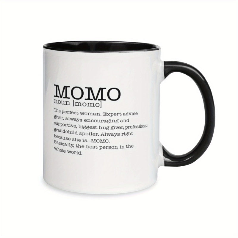 Tailorly Black Accent 11 oz Mug - 1pc 11oz ceramic coffee mug unique mug for gifts momo definition ceramic coffee mug multipurpose insulated reusable