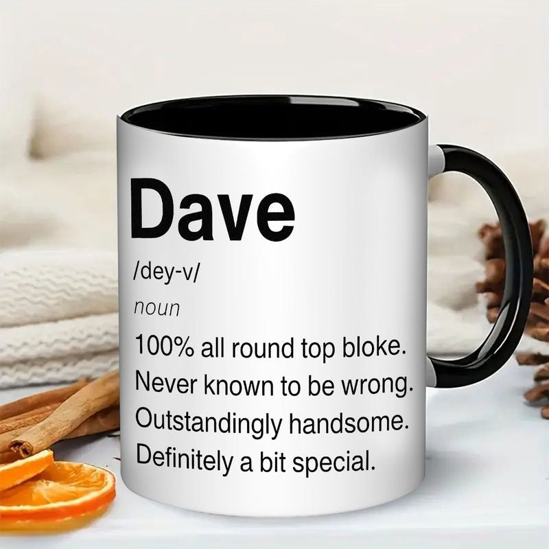 Tailorly Black Accent 11 oz Mug - funny name definition