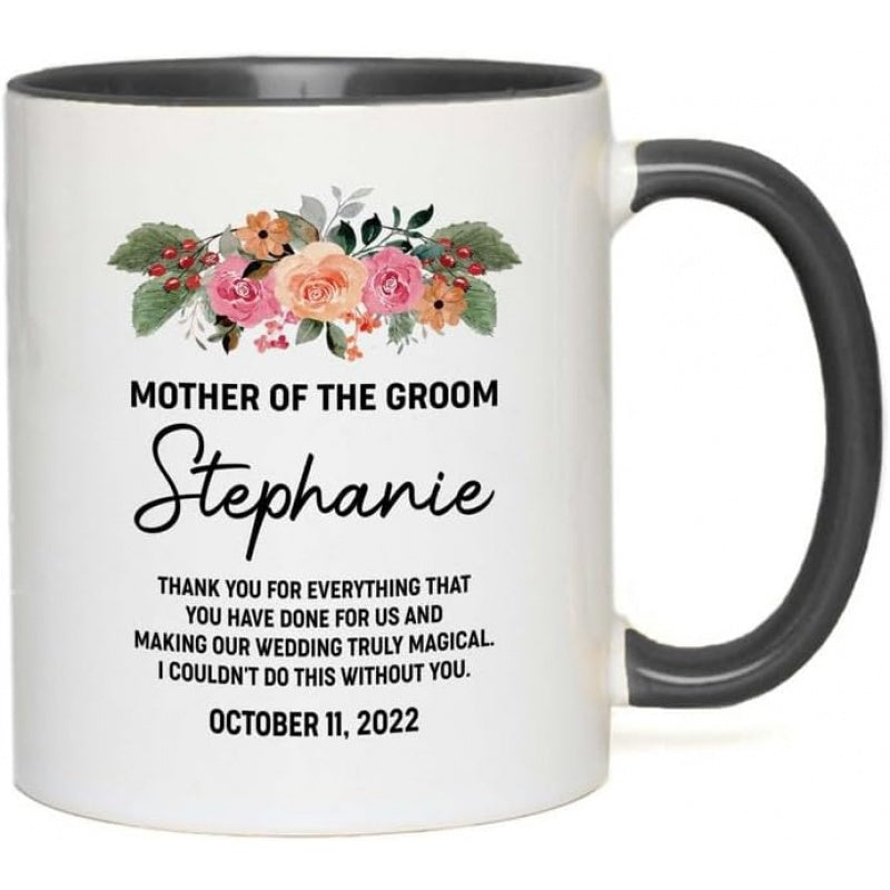 Tailorly Black Accent 11 oz Mug - weddings mother of the groom church couple wife husband pastor groomsman bridesmaid mr and mrs
