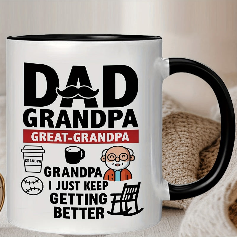 Tailorly Black Accent 11 oz Mug - adorable cartoon elderly