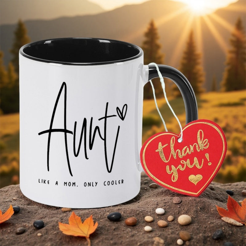 Tailorly Black Accent 11 oz Mug - with aunt print