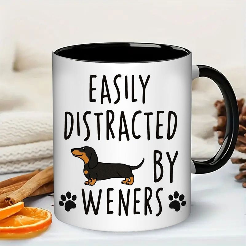 Tailorly Black Accent 11 oz Mug - 11oz funny mug by novelty ceramic cup with black handle inside lover gift birthday present for men women
