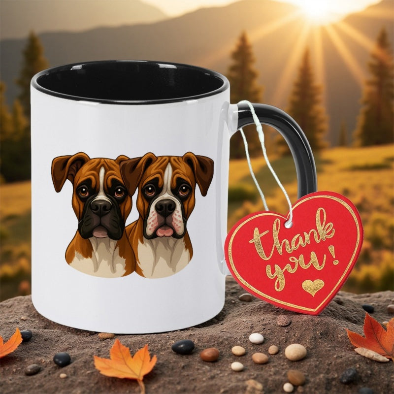 Tailorly Black Accent 11 oz Mug - adorable boxer print