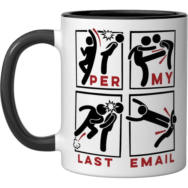 Tailorly Black Accent 11 oz Mug - email sarcasm with lip contact