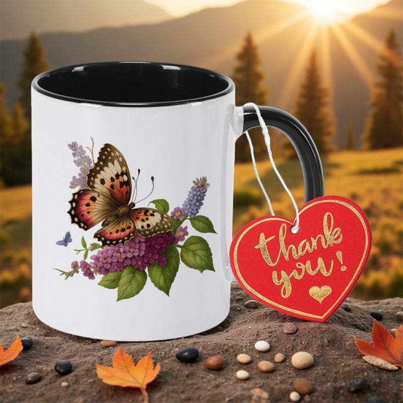 Tailorly Black Accent 11 oz Mug - this ceramic coffee mug features a and holds 11oz 350ml its a stylish gift for occasions year graduations or