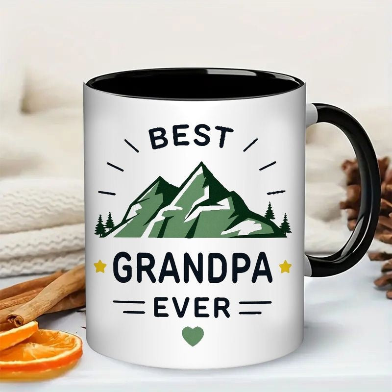 Tailorly Black Accent 11 oz Mug - 11oz best grandpa mug with text "best grandpa"