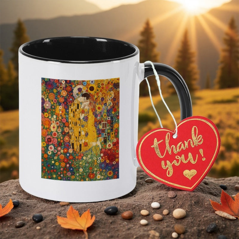 Tailorly Black Accent 11 oz Mug - klimt inspired print