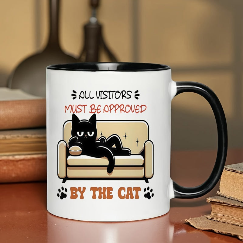 Tailorly Black Accent 11 oz Mug - funny cat pattern
